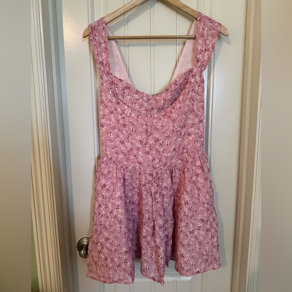 Reformation Blush Floral Smocked Dress